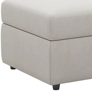 HomeRoots 30" Stylish Storage Ottoman - Versatile Seating with Hidden Space for Living Room Convenience and Elegance Chenille Beige 714337