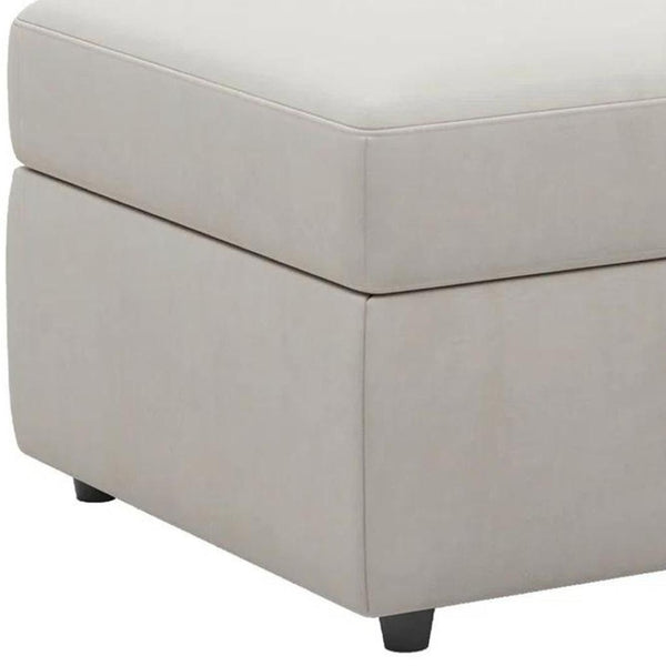 HomeRoots 30" Stylish Storage Ottoman - Versatile Seating with Hidden Space for Living Room Convenience and Elegance Chenille Beige 714337