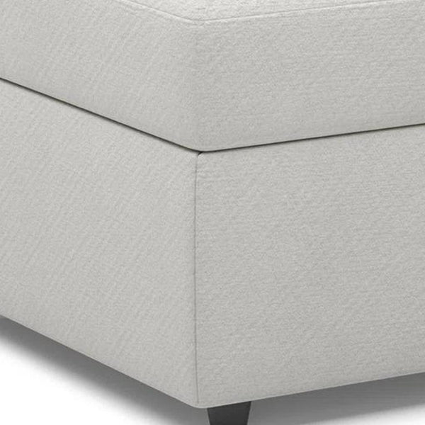 HomeRoots 30" Stylish Storage Ottoman - Versatile Seating with Hidden Space for Living Room Convenience and Elegance Chenille Light Gray 714338