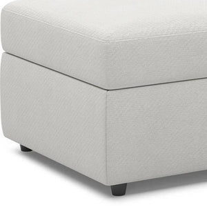 HomeRoots 30" Stylish Storage Ottoman - Versatile Seating with Hidden Space for Living Room Convenience and Elegance Chenille Light Gray 714338