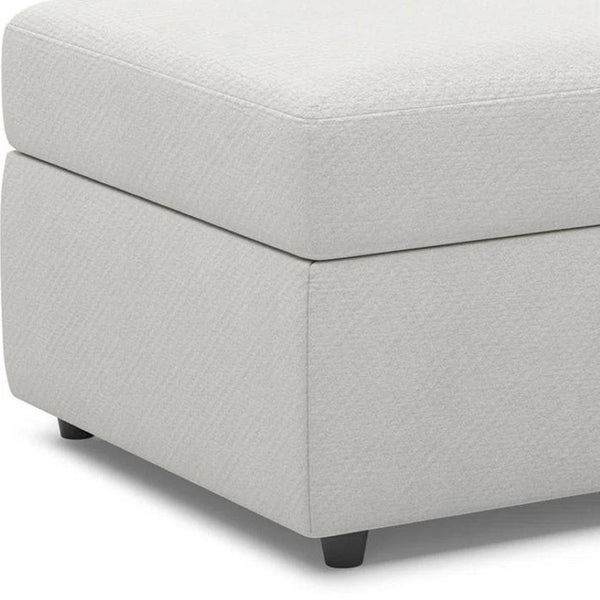 HomeRoots 30" Stylish Storage Ottoman - Versatile Seating with Hidden Space for Living Room Convenience and Elegance Chenille Light Gray 714338