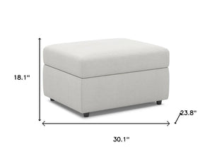 HomeRoots 30" Stylish Storage Ottoman - Versatile Seating with Hidden Space for Living Room Convenience and Elegance Chenille Light Gray 714338