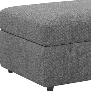 HomeRoots 26" Chic Storage Ottoman with Button-Tufted Top, Durable Wood Feet, Perfect for Modern Living Spaces Corduroy Beige 714339