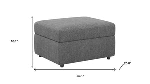 HomeRoots 26" Chic Storage Ottoman with Button-Tufted Top, Durable Wood Feet, Perfect for Modern Living Spaces Corduroy Beige 714339