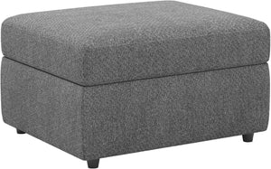 HomeRoots 26" Chic Storage Ottoman with Button-Tufted Top, Durable Wood Feet, Perfect for Modern Living Spaces Corduroy Beige 714339