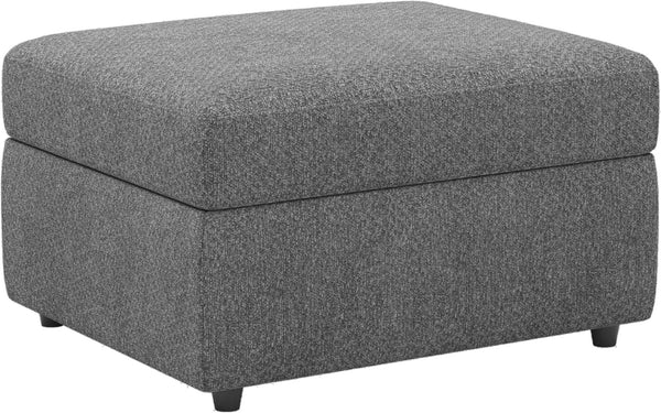 HomeRoots 26" Chic Storage Ottoman with Button-Tufted Top, Durable Wood Feet, Perfect for Modern Living Spaces Corduroy Beige 714339