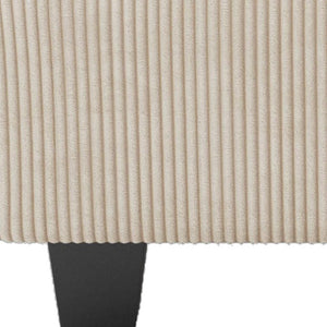 HomeRoots 26" Chic Storage Ottoman with Button-Tufted Top, Durable Wood Feet, Perfect for Modern Living Spaces Corduroy Black 714340