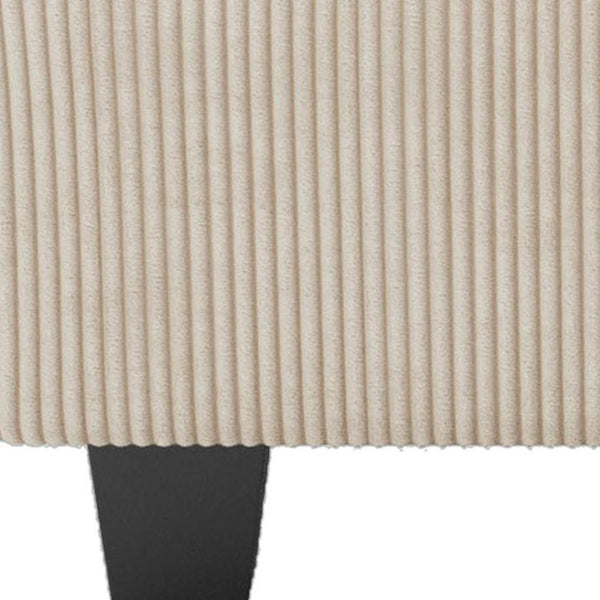 HomeRoots 26" Chic Storage Ottoman with Button-Tufted Top, Durable Wood Feet, Perfect for Modern Living Spaces Corduroy Black 714340