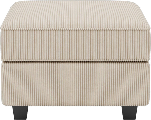 HomeRoots 26" Chic Storage Ottoman with Button-Tufted Top, Durable Wood Feet, Perfect for Modern Living Spaces Corduroy Black 714340