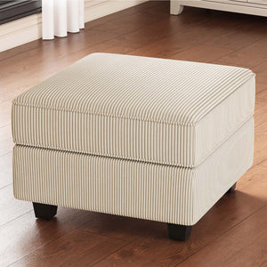 HomeRoots 26" Chic Storage Ottoman with Button-Tufted Top, Durable Wood Feet, Perfect for Modern Living Spaces Corduroy Black 714340