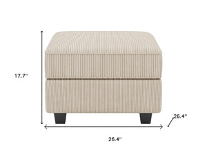 HomeRoots 26" Chic Storage Ottoman with Button-Tufted Top, Durable Wood Feet, Perfect for Modern Living Spaces Corduroy Black 714340