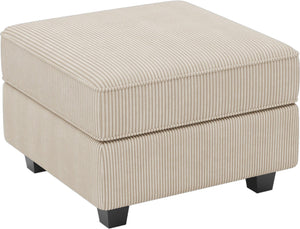 HomeRoots 26" Chic Storage Ottoman with Button-Tufted Top, Durable Wood Feet, Perfect for Modern Living Spaces Corduroy Black 714340