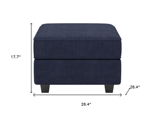 HomeRoots 26" Chic Storage Ottoman with Button-Tufted Top, Durable Wood Feet, Perfect for Modern Living Spaces Corduroy Green 714342