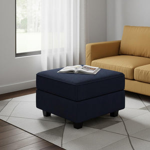 HomeRoots 26" Chic Storage Ottoman with Button-Tufted Top, Durable Wood Feet, Perfect for Modern Living Spaces Corduroy Green 714342