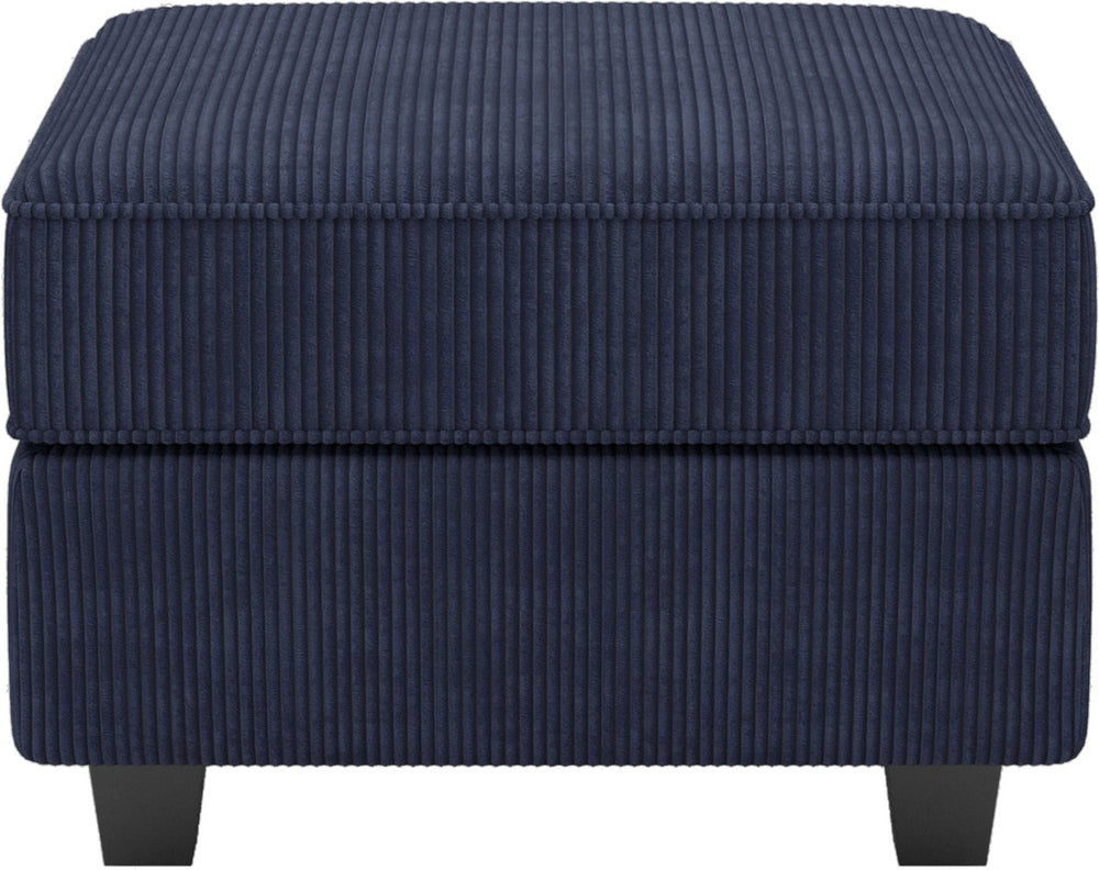 HomeRoots 26" Chic Storage Ottoman with Button-Tufted Top, Durable Wood Feet, Perfect for Modern Living Spaces Corduroy Green 714342
