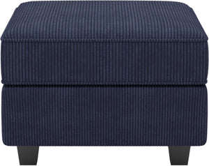 HomeRoots 26" Chic Storage Ottoman with Button-Tufted Top, Durable Wood Feet, Perfect for Modern Living Spaces Corduroy Green 714342