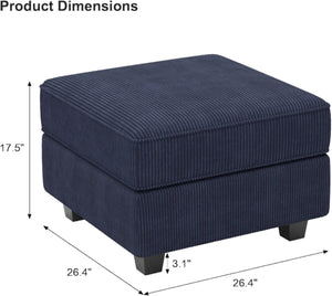 HomeRoots 26" Chic Storage Ottoman with Button-Tufted Top, Durable Wood Feet, Perfect for Modern Living Spaces Corduroy Green 714342