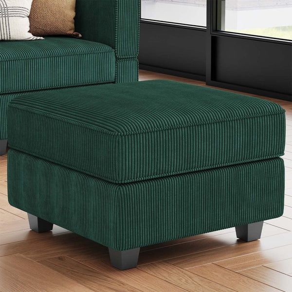 HomeRoots 26" Chic Storage Ottoman with Button-Tufted Top, Durable Wood Feet, Perfect for Modern Living Spaces Velvet Gray 714343