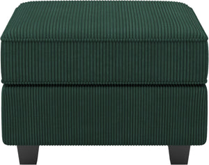 HomeRoots 26" Chic Storage Ottoman with Button-Tufted Top, Durable Wood Feet, Perfect for Modern Living Spaces Velvet Gray 714343