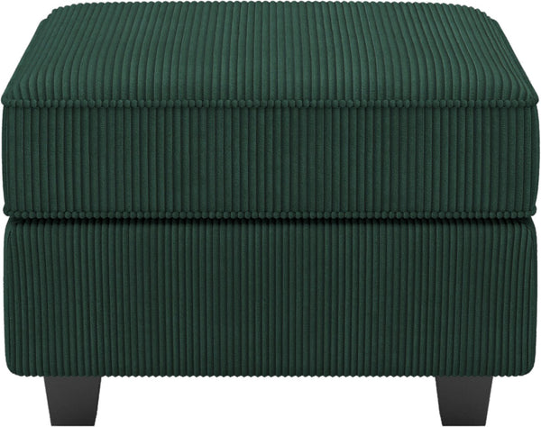 HomeRoots 26" Chic Storage Ottoman with Button-Tufted Top, Durable Wood Feet, Perfect for Modern Living Spaces Velvet Gray 714343