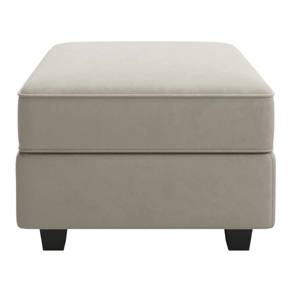 HomeRoots 26" Chic Storage Ottoman with Button-Tufted Top, Durable Wood Feet, Perfect for Modern Living Spaces Velvet Black 714344
