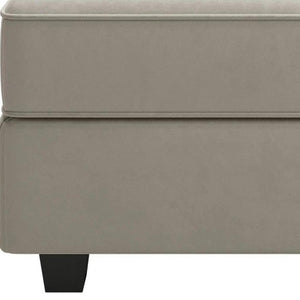 HomeRoots 26" Chic Storage Ottoman with Button-Tufted Top, Durable Wood Feet, Perfect for Modern Living Spaces Velvet Black 714344