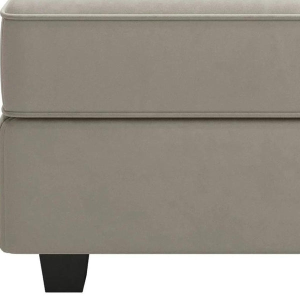 HomeRoots 26" Chic Storage Ottoman with Button-Tufted Top, Durable Wood Feet, Perfect for Modern Living Spaces Velvet Black 714344