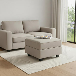 HomeRoots 26" Chic Storage Ottoman with Button-Tufted Top, Durable Wood Feet, Perfect for Modern Living Spaces Velvet Black 714344