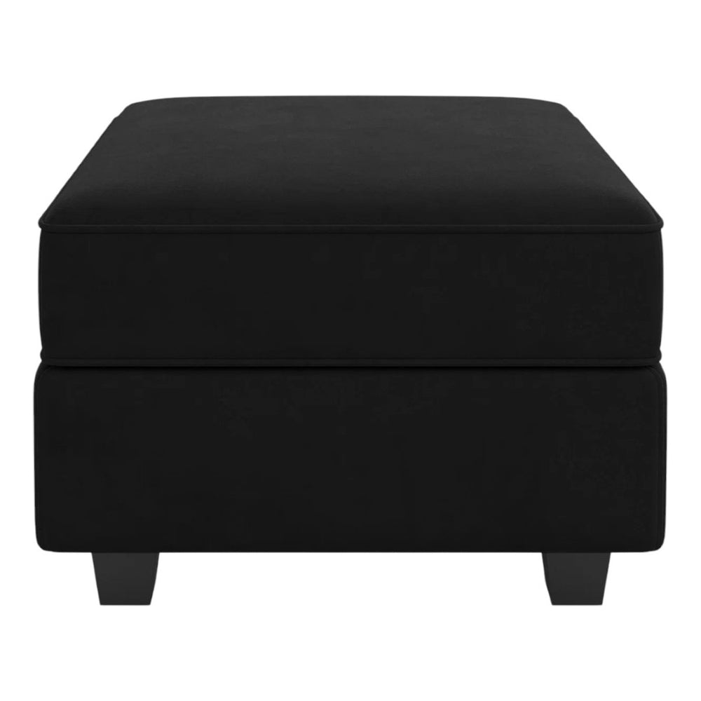 HomeRoots 26" Green and Black Microsuede Storage Ottoman - Stylish Seating, Hidden Storage & Modern Design 714345