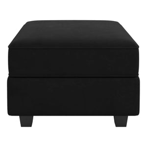 HomeRoots 26" Green and Black Microsuede Storage Ottoman - Stylish Seating, Hidden Storage & Modern Design 714345