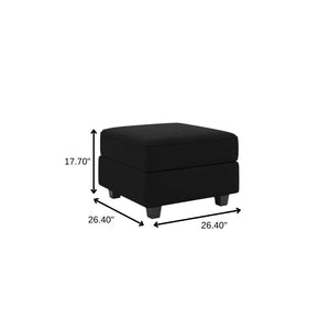 HomeRoots 26" Green and Black Microsuede Storage Ottoman - Stylish Seating, Hidden Storage & Modern Design 714345