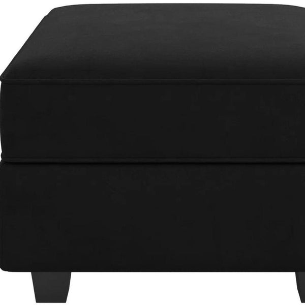 HomeRoots 26" Green and Black Microsuede Storage Ottoman - Stylish Seating, Hidden Storage & Modern Design 714345
