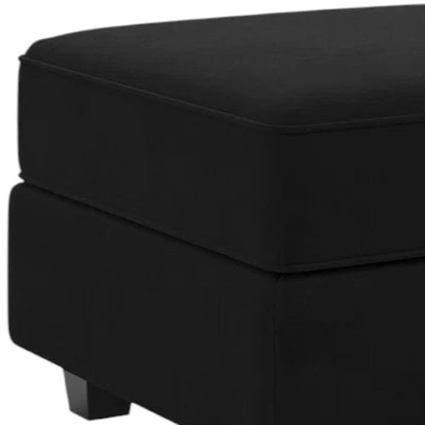 HomeRoots 26" Green and Black Microsuede Storage Ottoman - Stylish Seating, Hidden Storage & Modern Design 714345