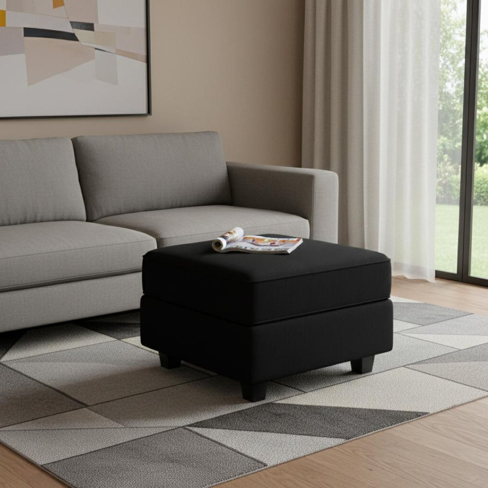 HomeRoots 26" Green and Black Microsuede Storage Ottoman - Stylish Seating, Hidden Storage & Modern Design 714345
