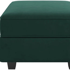 HomeRoots 26" Stylish Blue and Black Microsuede Storage Ottoman – Versatile Seating with Hidden Storage Space 714346