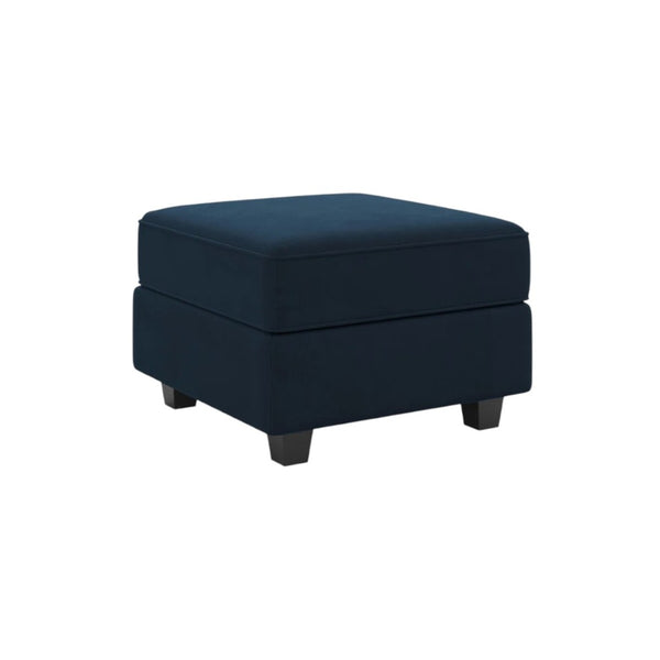 HomeRoots 30" Blue Velvet Storage Ottoman - Elegant Footrest with Lift-Top Design for Stylish Living Spaces 714347