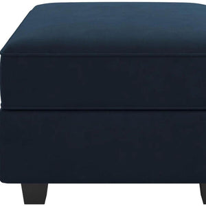 HomeRoots 30" Blue Velvet Storage Ottoman - Elegant Footrest with Lift-Top Design for Stylish Living Spaces 714347