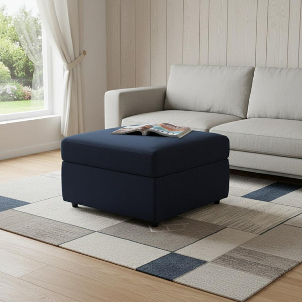 HomeRoots 30" Gray and Black Chenille Storage Ottoman - Versatile Comfort & Stylish Hidden Storage for Any Room 714348
