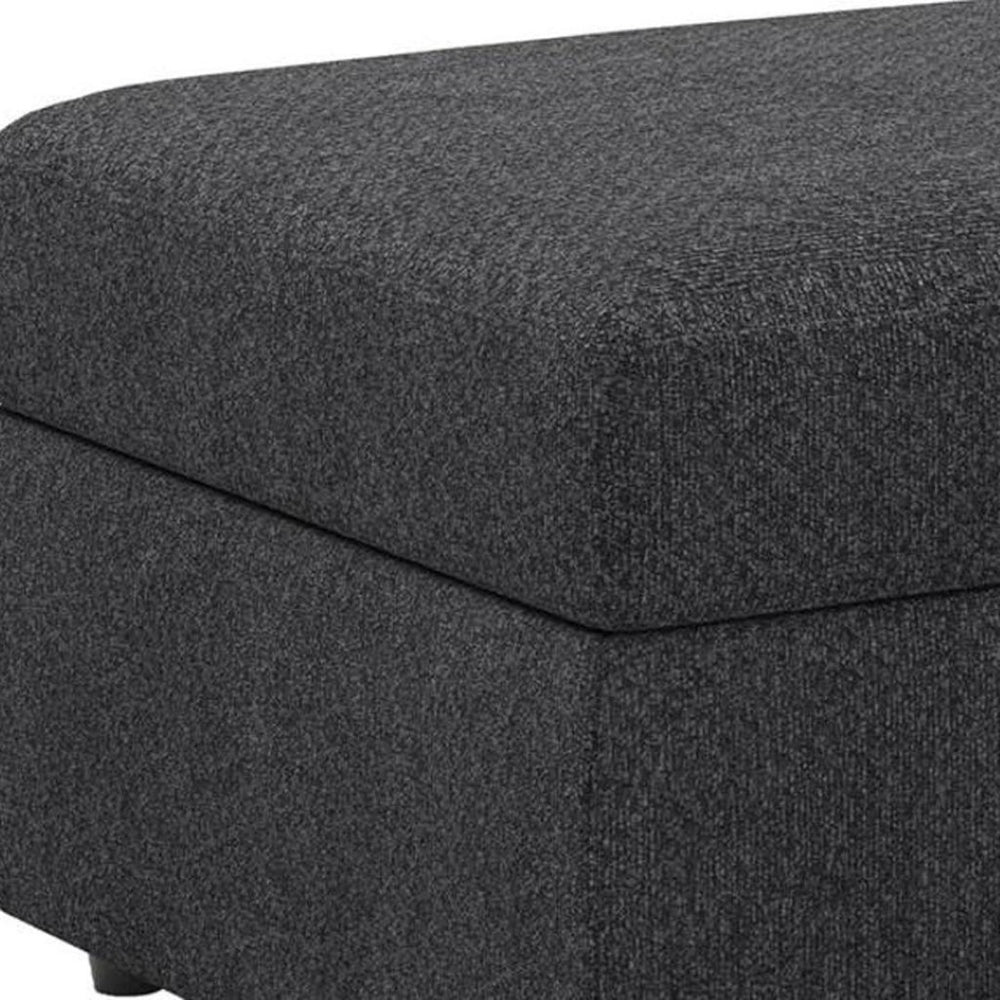HomeRoots 26" Elegant Beige and Black Velvet Tufted Storage Ottoman - Stylish Seating & Hidden Storage Solution 714349