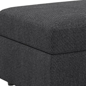 HomeRoots 26" Elegant Beige and Black Velvet Tufted Storage Ottoman - Stylish Seating & Hidden Storage Solution 714349