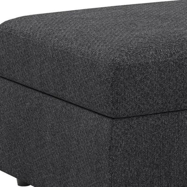HomeRoots 26" Elegant Beige and Black Velvet Tufted Storage Ottoman - Stylish Seating & Hidden Storage Solution 714349