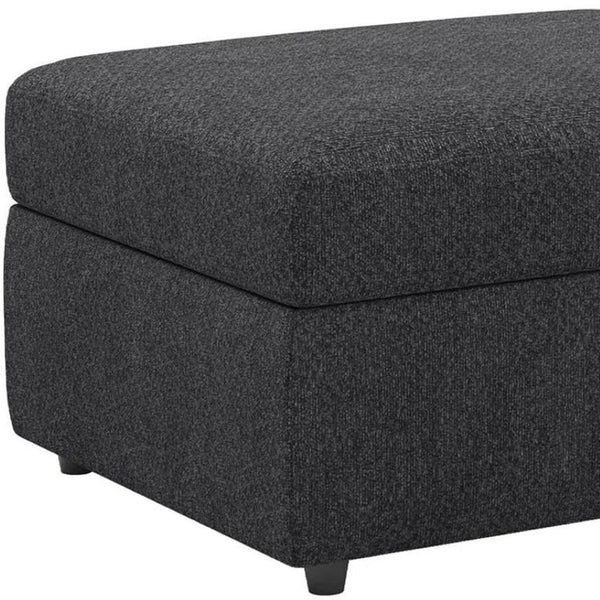 HomeRoots 26" Elegant Beige and Black Velvet Tufted Storage Ottoman - Stylish Seating & Hidden Storage Solution 714349
