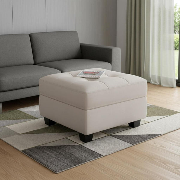 HomeRoots 26" Luxurious Black Velvet Tufted Storage Ottoman - Stylish Seating, Hidden Storage & Modern Elegance 714350