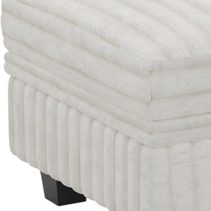 HomeRoots 30" Black Faux Fur Storage Ottoman - Plush, Stylish & Versatile Seating with Hidden Storage Solution! 714353