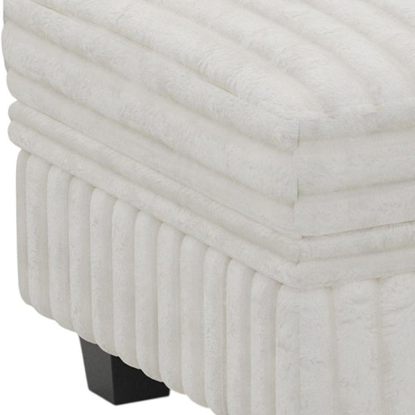 HomeRoots 30" Black Faux Fur Storage Ottoman - Plush, Stylish & Versatile Seating with Hidden Storage Solution! 714353