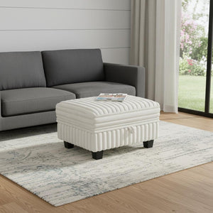 HomeRoots 30" Black Faux Fur Storage Ottoman - Plush, Stylish & Versatile Seating with Hidden Storage Solution! 714353