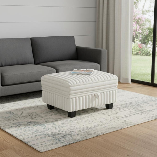 HomeRoots 30" Black Faux Fur Storage Ottoman - Plush, Stylish & Versatile Seating with Hidden Storage Solution! 714353
