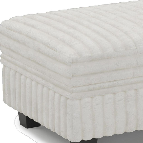 HomeRoots 30" Black Faux Fur Storage Ottoman - Plush, Stylish & Versatile Seating with Hidden Storage Solution! 714353