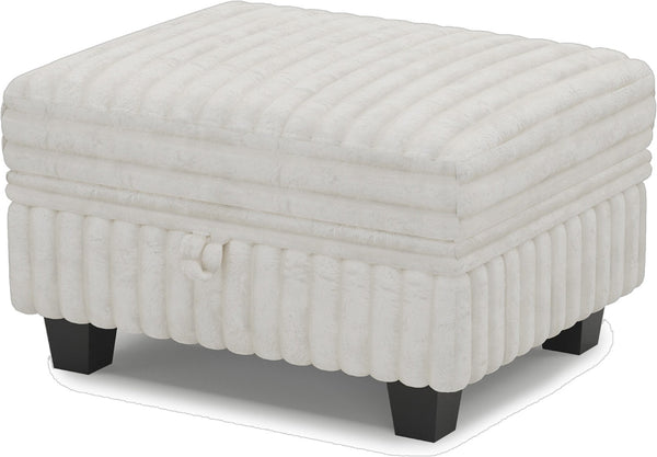 HomeRoots 30" Black Faux Fur Storage Ottoman - Plush, Stylish & Versatile Seating with Hidden Storage Solution! 714353
