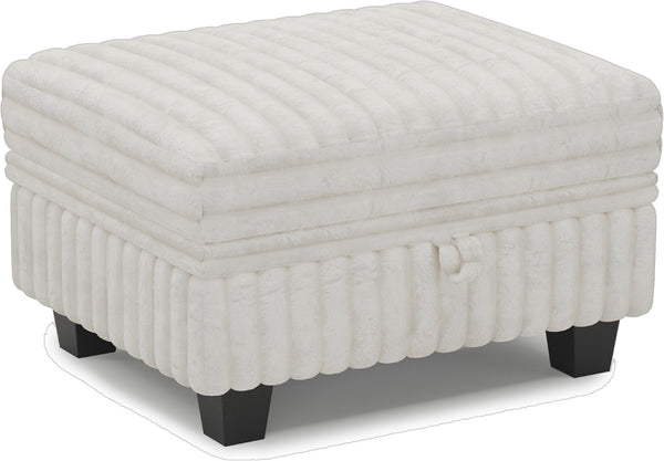 HomeRoots 30" Black Faux Fur Storage Ottoman - Plush, Stylish & Versatile Seating with Hidden Storage Solution! 714353